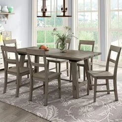 UBGO Dining Table Set 7-Piece Set-72 Industrial Style Rectangular Chain Bracket Chairs,Family Furniture For 6 People,for Home Kitchen Room/Breakfast Corner(Gray) 30 UBGO Dining Table Set 7-Piece Set-72 Industrial Style Rectangular Chain Bracket Chairs,Family Furniture For 6 People,for Home Kitchen Room/Breakfast Corner(Gray) -Home Table Chair Store 51PMLL97nUL. AC