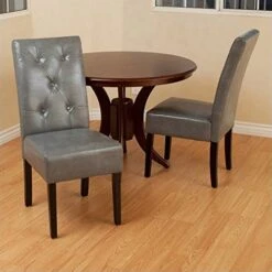 Christopher Knight Home Taylor Bonded Leather Dining Chairs, 2-Pcs Set, Dark Grey -Home Table Chair Store 51Q1gOgwbIL