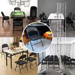 KAIHAOWIN Folding Chairs 2 Pack Vinyl Folding Chairs Portable Easy Storage Foldable Chair-Stackable Morden Commercial Seat With Powder-Coated Durable Metal Frame For Indoor/Outdoor Office Camping -Home Table Chair Store 51Q8vg3PYcL