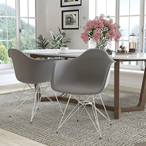 Flash Furniture 2 Pack Alonza Series White Plastic Chair With Chrome Base 6 Flash Furniture 2 Pack Alonza Series White Plastic Chair With Chrome Base - Image 5