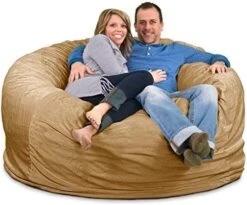 ULTIMATE SACK 6000 (6 Ft.) Bean Bag Chair Cover In Multiple Colors: Cover ONLY. (6000, Navy Suede) -Home Table Chair Store 51RK I5m0qL. AC