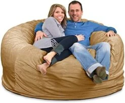 ULTIMATE SACK 6000 (6 Ft.) Bean Bag Chair: Giant Foam-Filled Furniture - Machine Washable Covers, Durable Inner Liner, 100% Virgin Foam. Comfy Bean Bag Chair. (Charcoal, Fur) -Home Table Chair Store 51SBr4kATLL. AC