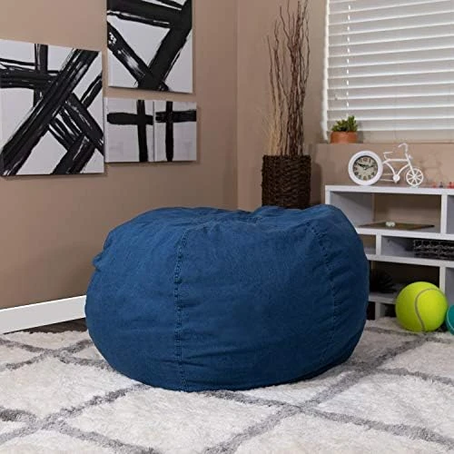 EMMA + OLIVER Oversized Solid Gray Refillable Bean Bag Chair For All Ages 12 EMMA + OLIVER Oversized Solid Gray Refillable Bean Bag Chair For All Ages - Image 10
