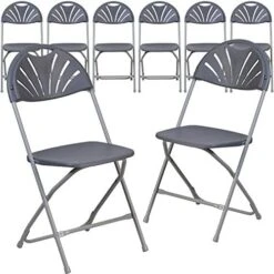 Flash Furniture 2 Pack HERCULES Series 650 Lb. Capacity Black Plastic Fan Back Folding Chair -Home Table Chair Store 51TBqemk3NL. AC