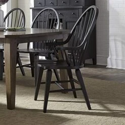 Liberty Furniture Industries Windsor Back Arm Chair, W25 X D25 X H41, Black -Home Table Chair Store 51UH9e0unmL. AC