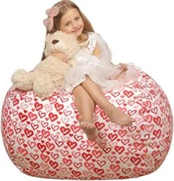 Wekapo Stuffed Animal Storage Bean Bag Chair Cover For Kids | Stuffable Zipper Beanbag For Organizing Children Plush Toys Large Premium Cotton Canvas -Home Table Chair Store 51UUenP7gFL. AC