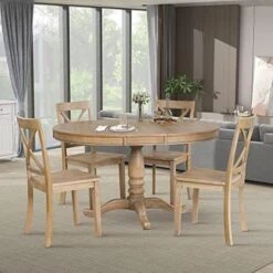 RUNWON 6 Piece Kitchen Dining Table Set Farmhouse Rustic With 4 Chairs 1 Bench With Padded Cushion For Family, Gray -Home Table Chair Store 51Ub9fivQnL. AC