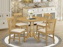 East West Furniture DLNO3-MAH-C Dining Table Set, 3-Piece -Home Table Chair Store 51V0B0JnN7L. AC