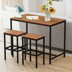 Yongchuang 3 Piece Bar Table Set, Bar Table And Chairs Set Of 2, Modern Counter Height Table With 2 Stools For Kitchen, Dining Room, Living Room Breakfast Table White Faux Marble Wood Top -Home Table Chair Store 51W4JLA6XL. AC