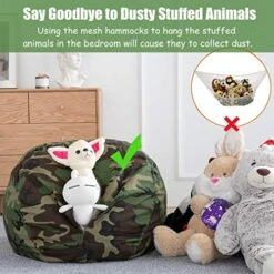 CALA Stuffed Animal Storage Bean Bag Chair-Cover Only- Extra Large 38" Kids Soft Toy Storage - 100% Cotton Canvas Bean Bag Chair(Camouflage) -Home Table Chair Store 51WK11zt32L