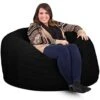 ULTIMATE SACK 4000 (4 Ft.) Bean Bag Chair: Giant Foam-Filled Furniture - Machine Washable Covers, Durable Inner Liner, 100% Virgin Foam. Comfy Bean Bag Chair. (Black, Suede) -Home Table Chair Store 51WsUB470jL