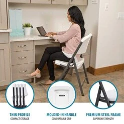 Lifetime 22804 Classic Commercial Folding Chair, White Granite, 1-pack -Home Table Chair Store 51WuCCQh2LL