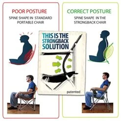 STRONGBACK Low Gravity Beach Chair With Built-in Lumbar Back Support, Heavy Duty Portable Folding Beach Chair For Adults