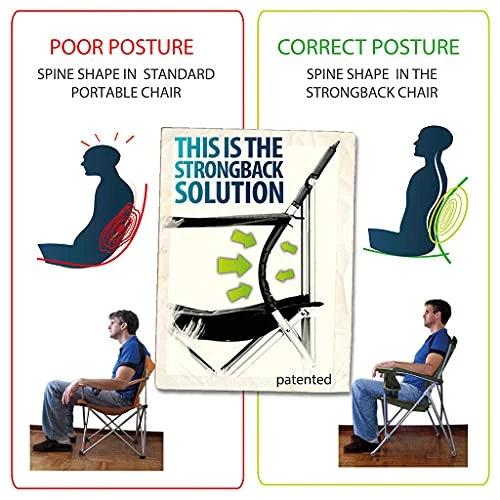 STRONGBACK Low Gravity Beach Chair With Built-in Lumbar Back Support, Heavy Duty Portable Folding Beach Chair For Adults 3 STRONGBACK Low Gravity Beach Chair With Built-in Lumbar Back Support, Heavy Duty Portable Folding Beach Chair For Adults