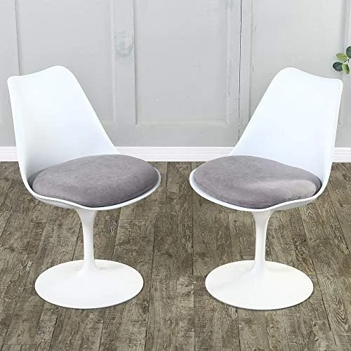Bacyion Swivel Dining Chair Set For 2 - Mid-Century Modern Dining Room Chairs Pedestal Leisure Chairs, White Kitchen Chairs Set Of 2 Pieces (Highclass Grey) 10 Bacyion Swivel Dining Chair Set For 2 - Mid-Century Modern Dining Room Chairs Pedestal Leisure Chairs, White Kitchen Chairs Set Of 2 Pieces (Highclass Grey) - Image 8