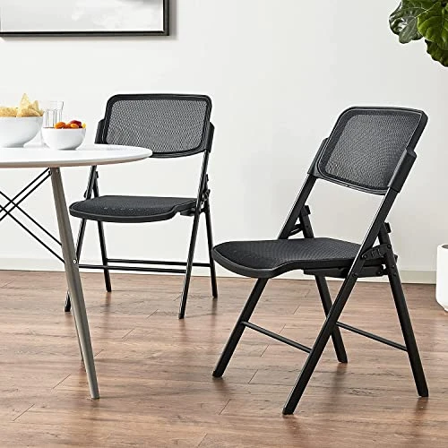 Office Star Deluxe Breathable ProGrid Seat And Back Folding Chair 2-Pack, Black Finish Frame 4 Office Star Deluxe Breathable ProGrid Seat And Back Folding Chair 2-Pack, Black Finish Frame - Image 2