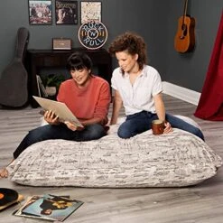 Jaxx Bean Bags Pillow Saxx Bean Bag Chairs, 5.5 Feet, Premium Luxe Fur - Silver Fox -Home Table Chair Store 51YW6iWzJxL