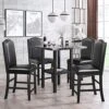 RUNWON 5-Piece Modern Set With 4 Padded Dining, Faux Marble Top Black Table Chair For Kitchen -Home Table Chair Store 51ZbYeu0OxL