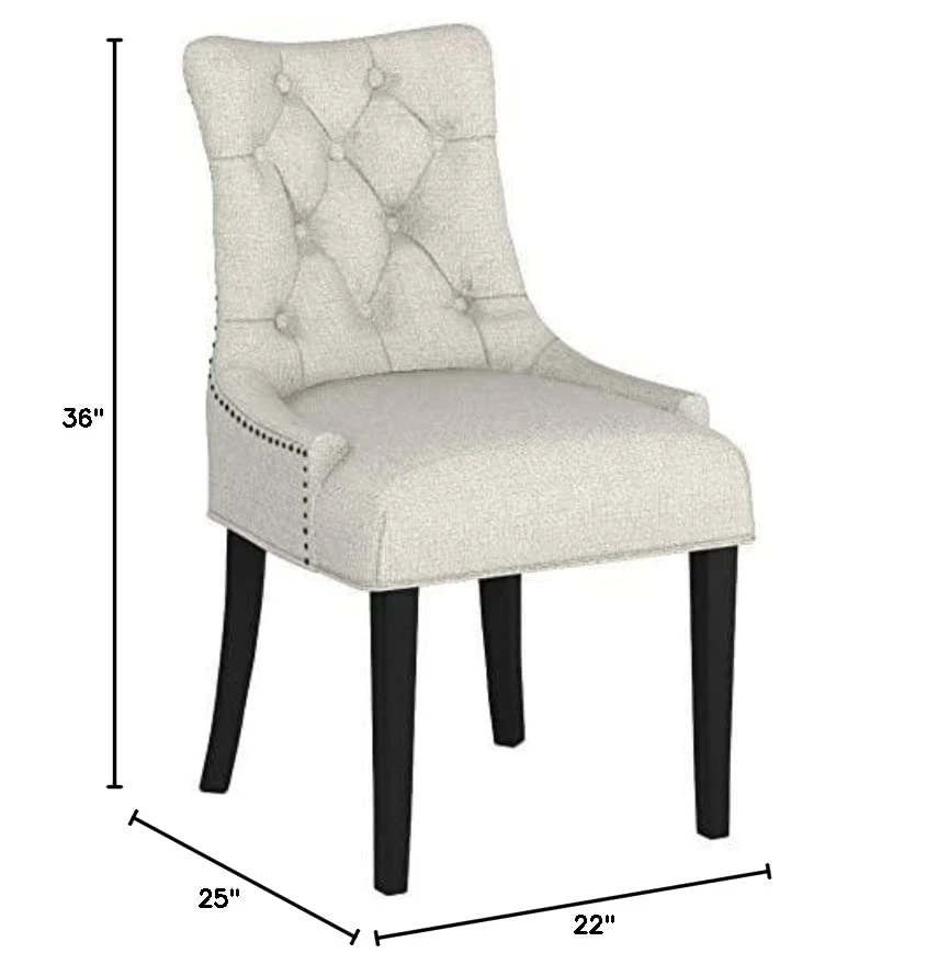 Modway Regent Modern Elegant Button-Tufted Upholstered Fabric With Nailhead Trim, Dining Side Chair, Beige 5 Modway Regent Modern Elegant Button-Tufted Upholstered Fabric With Nailhead Trim, Dining Side Chair, Beige - Image 3
