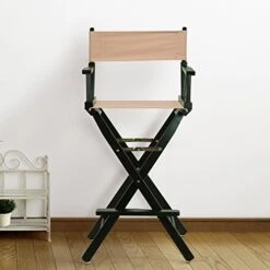 Casual Home 30" Director's Chair Black Frame-with Tan Canvas, Bar Height -Home Table Chair Store 51cT1959wFL