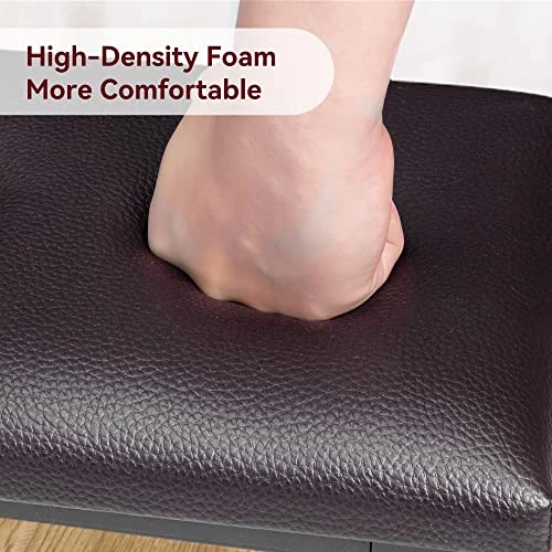 Amyove Dining Table Set For 4, Kitchen Table With 2 Benches, 3 Piece Dining Room Table Set With Upholstered Benches, Space-Saving Kitchen Table Set For Small Space, Apartment, Studio, Rustic Brown 7 Amyove Dining Table Set For 4, Kitchen Table With 2 Benches, 3 Piece Dining Room Table Set With Upholstered Benches, Space-Saving Kitchen Table Set For Small Space, Apartment, Studio, Rustic Brown - Image 5