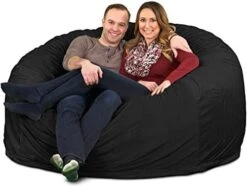 ULTIMATE SACK 6000 (6 Ft.) Bean Bag Chair: Giant Foam-Filled Furniture - Machine Washable Covers, Durable Inner Liner, 100% Virgin Foam. Comfy Bean Bag Chair. (Charcoal, Fur) -Home Table Chair Store 51dy9vQ0YRL. AC