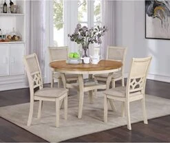 New Classic Furniture Mitchell 5-Piece Dining Set With 1 Table And 4 Chairs, Bisque/Brown