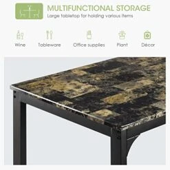 COSTWAY 3 Pieces Dining Table Set, 2 Person Kitchen Breakfast Table And Chair Set Pub Table And Chairs Set, Counter Height Dining Table Set With 2 Bar Stools (Black&Beige) 12 COSTWAY 3 Pieces Dining Table Set, 2 Person Kitchen Breakfast Table And Chair Set Pub Table And Chairs Set, Counter Height Dining Table Set With 2 Bar Stools (Black&Beige) -Home Table Chair Store 51eBwGdqDrL