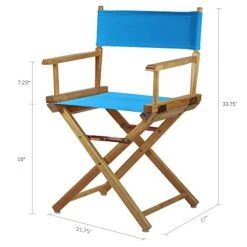 Casual Home 200-00/021-27 Director Chair 18" - Classic Height Natural Frame/Turquoise Canvas -Home Table Chair Store 51eRr9Q8wrL