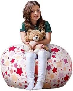Wekapo Stuffed Animal Storage Bean Bag Chair Cover For Kids | Stuffable Zipper Beanbag For Organizing Children Plush Toys Large Premium Cotton Canvas -Home Table Chair Store 51fCBt6KihL. AC