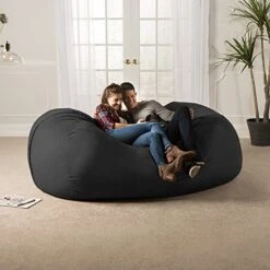 Jaxx 7 Foot Giant Bean Bag Sofa, Black -Home Table Chair Store 51fl5xr37QL