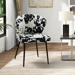 HULALA HOME Velvet Dining Chairs, Modern Small Armless Accent Chair With Gold Metal Legs, Living Room Upholstered Cute Side Chair, Elegant Tufted Back Vanity Chair For Bedroom/Beauty Room-Ivory -Home Table Chair Store 51h6Olr5 HL. AC