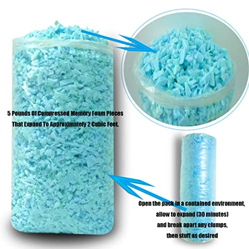 BOXIN 10LBS Blue Shredded Memory Foam Filling For Bean Bag Filler Foam Refill Pillow Dog Beds Chairs Cushions And Arts Crafts, Added Gel Particles,Soft And Great For Stuffing 4 BOXIN 10LBS Blue Shredded Memory Foam Filling For Bean Bag Filler Foam Refill Pillow Dog Beds Chairs Cushions And Arts Crafts, Added Gel Particles,Soft And Great For Stuffing - Image 2