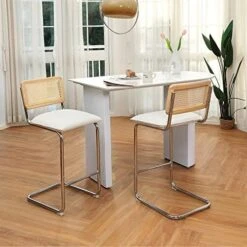 ONEVOG Island Rattan Chairs, Faux Leathe Seating Kitchen Counter Height (24 Inch) Bastool With Sturdy Frame Chrome Legs, Dining Room Home Kitchen Stools Set Of 2 (Brown) 20 ONEVOG Island Rattan Chairs, Faux Leathe Seating Kitchen Counter Height (24 Inch) Bastool With Sturdy Frame Chrome Legs, Dining Room Home Kitchen Stools Set Of 2 (Brown) -Home Table Chair Store 51iQrNbrIL. AC