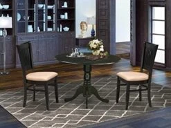 East West Furniture DLVA3-LWH-C Dining Table Set, 3-Piece -Home Table Chair Store 51kv2L5z OL. AC