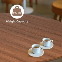 53'' Mid-Century Modern Round Dining Room Table For 4-6 Person For Home, Kitchen, Restaurant, W/Solid Metal Legs Leisure Kitchen Table For Dining Room, Easy-Assembly, Walnut Looking 12 53'' Mid-Century Modern Round Dining Room Table For 4-6 Person For Home, Kitchen, Restaurant, W/Solid Metal Legs Leisure Kitchen Table For Dining Room, Easy-Assembly, Walnut Looking -Home Table Chair Store 51lXXVL1AVL