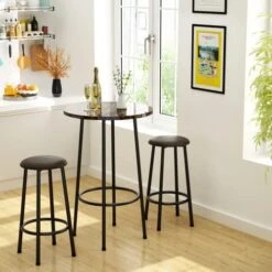 AWQM 3 Piece Dining Table Set, Small Kitchen Table And 2 Stools, Kitchen Breakfast Dining Table Set, Breakfast Table Of 35.43 X 23.62 X 29.92 Inches, Stools Of 13.8 X 13.8 X 17.8 Inches, Beige 21 AWQM 3 Piece Dining Table Set, Small Kitchen Table And 2 Stools, Kitchen Breakfast Dining Table Set, Breakfast Table Of 35.43 X 23.62 X 29.92 Inches, Stools Of 13.8 X 13.8 X 17.8 Inches, Beige -Home Table Chair Store 51lZOqvRkoL. AC