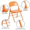 Flash Furniture 4 Pack HERCULES COLORBURST Series Orange Marmalade Triple Braced & Double Hinged Metal Folding Chair -Home Table Chair Store 51lqRK6KR2L