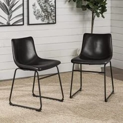 LEMBERI Faux Leather Dining Chairs Set Of 2, 18 Inch Kitchen & Dining Room Chairs,Mid Century Modern Dining Chairs With Backrest And Metal Legs, Comfortable Upholstered Seat Chairs (18,Black) 23 LEMBERI Faux Leather Dining Chairs Set Of 2, 18 Inch Kitchen & Dining Room Chairs,Mid Century Modern Dining Chairs With Backrest And Metal Legs, Comfortable Upholstered Seat Chairs (18,Black) -Home Table Chair Store 51m8QLwF7aL. AC