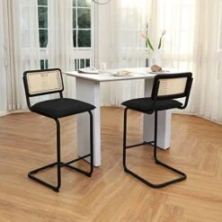 ONEVOG Island Rattan Chairs, Faux Leathe Seating Kitchen Counter Height (24 Inch) Bastool With Sturdy Frame Chrome Legs, Dining Room Home Kitchen Stools Set Of 2 (Brown) 21 ONEVOG Island Rattan Chairs, Faux Leathe Seating Kitchen Counter Height (24 Inch) Bastool With Sturdy Frame Chrome Legs, Dining Room Home Kitchen Stools Set Of 2 (Brown) -Home Table Chair Store 51mD79sVldL. AC