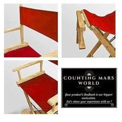 Counting Mars 2 Set Replacement Cover Canvas For Directors Chair, 20cm X 52cm + 52cm X 42cm, Red -Home Table Chair Store 51mY0tLXXeS
