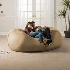 Jaxx 7 Foot Giant Bean Bag Sofa, Camel 12 Jaxx 7 Foot Giant Bean Bag Sofa, Camel -Home Table Chair Store 51mzgdiozRL