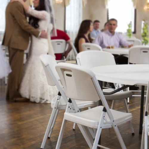 LIFETIME Commercial Grade Folding Chairs, 4 Pack, White Granite/White 6 LIFETIME Commercial Grade Folding Chairs, 4 Pack, White Granite/White - Image 4