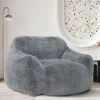 Homguava Giant Bean Bag Chair Sofa High-Density Foam Filled Sofa Chair Large Lazy BeanBag Sofa With Armrests For Living Room, Bedroom (Grey) -Home Table Chair Store 51nhgYZiyyL