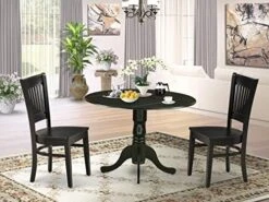 East West Furniture DLVA3-LWH-C Dining Table Set, 3-Piece -Home Table Chair Store 51npTcNxqKL. AC
