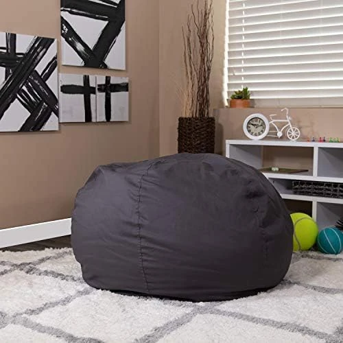 EMMA + OLIVER Oversized Solid Gray Refillable Bean Bag Chair For All Ages 15 EMMA + OLIVER Oversized Solid Gray Refillable Bean Bag Chair For All Ages - Image 13