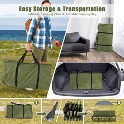 AOTIFARM Portable Sports Bench 4 Seat Folding Camping Chairs Team Sideline Bench Lawn Chairs Heavy Duty With Removable Seat Green XH4Y1A Folding Chairs -Home Table Chair Store 51oHVlZPjPL