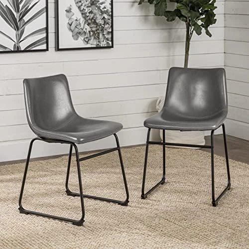 LEMBERI Faux Leather Dining Chairs Set Of 2, 18 Inch Kitchen & Dining Room Chairs,Mid Century Modern Dining Chairs With Backrest And Metal Legs, Comfortable Upholstered Seat Chairs (18,Black) 16 LEMBERI Faux Leather Dining Chairs Set Of 2, 18 Inch Kitchen & Dining Room Chairs,Mid Century Modern Dining Chairs With Backrest And Metal Legs, Comfortable Upholstered Seat Chairs (18,Black) - Image 14