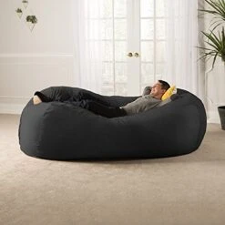 Jaxx 7 Foot Giant Bean Bag Sofa, Black -Home Table Chair Store 51ofzUBhWSL
