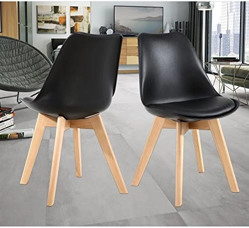 NOB Mid Century Modern Kitchen And Dining Room Chair,Set Of 2(White) 8 NOB Mid Century Modern Kitchen And Dining Room Chair,Set Of 2(White) - Image 6